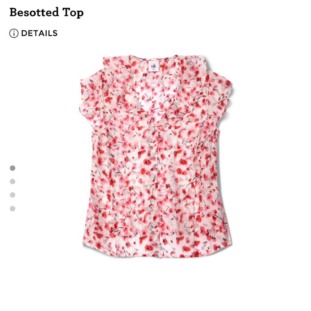 Cabi Besotted Blouse - Red Floral size medium